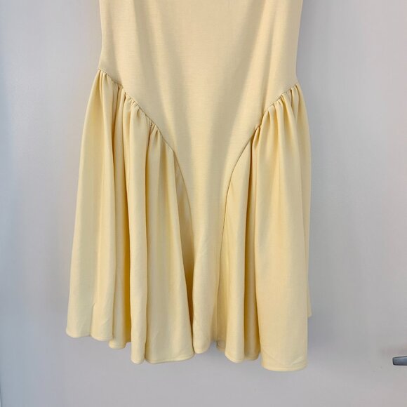 Meshki Sharon Scuba Jersey Mini Dress in Pastel Lemon Size L NWT - Picture 6 of 10